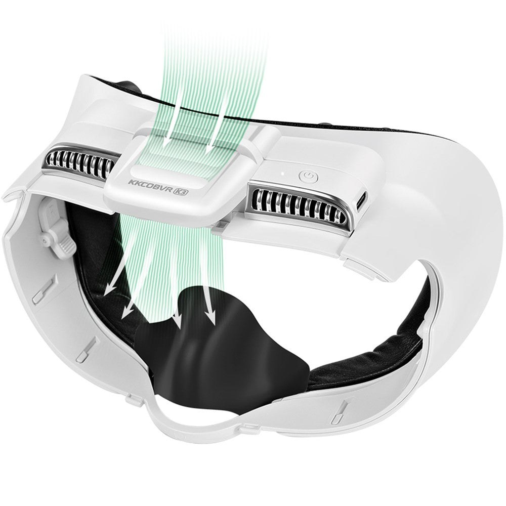 KKCOBVR K3 VR Headset Køleventilator Maske til Meta Quest 3 Anti-dug Ventilation Åndbart Ansigtsdækken