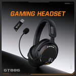 ONIKUMA GT886 Gaming Headset 2.4G Trådløs Bluetooth-kompatibel Kabelbaseret 3 Tilstande PC Hovedtelefon med Aftagelig Mikrofon