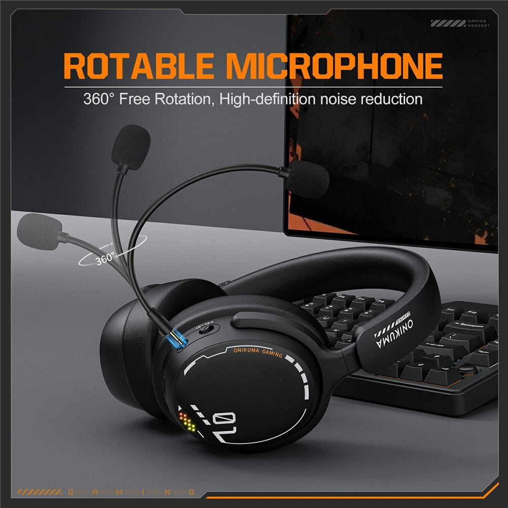 ONIKUMA GT886 Gaming Headset 2.4G Trådløs Bluetooth-kompatibel Kabelbaseret 3 Tilstande PC Hovedtelefon med Aftagelig Mikrofon