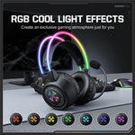 ONIKUMA GT889 Gaming Headset 2.4G Wireless Bluetooth-compatible Wired Triple-Mode RGB Lighting PC Headphones