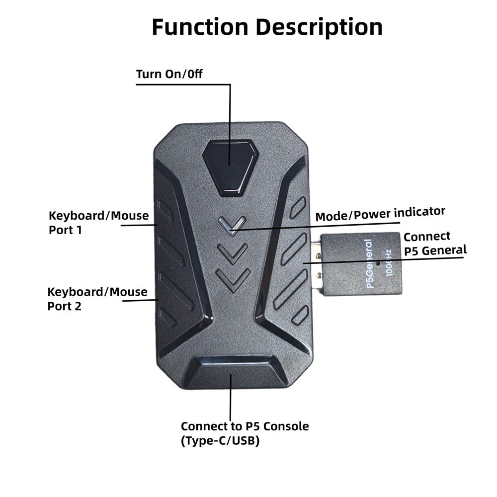 HXSJ P5+V100+A867 Gaming Tastatur Mus Konsol Controller Adapter Konverter Sæt til PS5 / PS4 / PS3 / Xbox One / Xbox 360 / Nintendo Switch