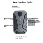 HXSJ P5+V100+A869 Gaming-tastatur-mus-konsol-controlleradapterkonverteringssæt til PS5 / PS4 / PS3 / Xbox One / Xbox 360 / Nintendo Switch