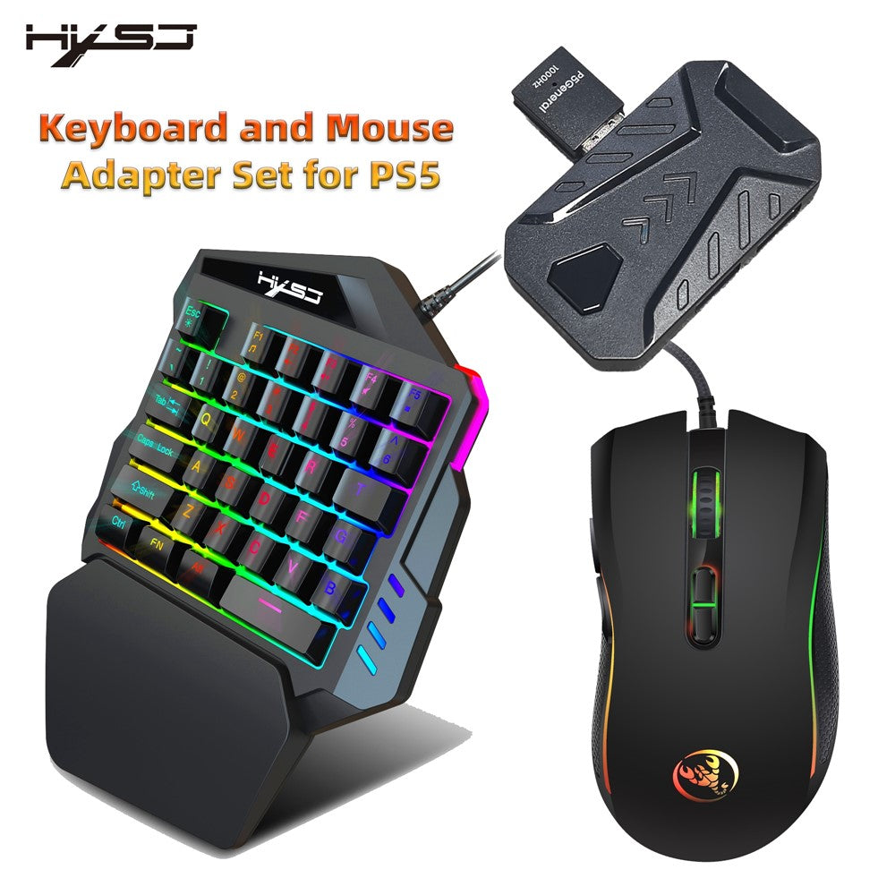 HXSJ P5+V100+A869 Gaming-tastatur-mus-konsol-controlleradapterkonverteringssæt til PS5 / PS4 / PS3 / Xbox One / Xbox 360 / Nintendo Switch