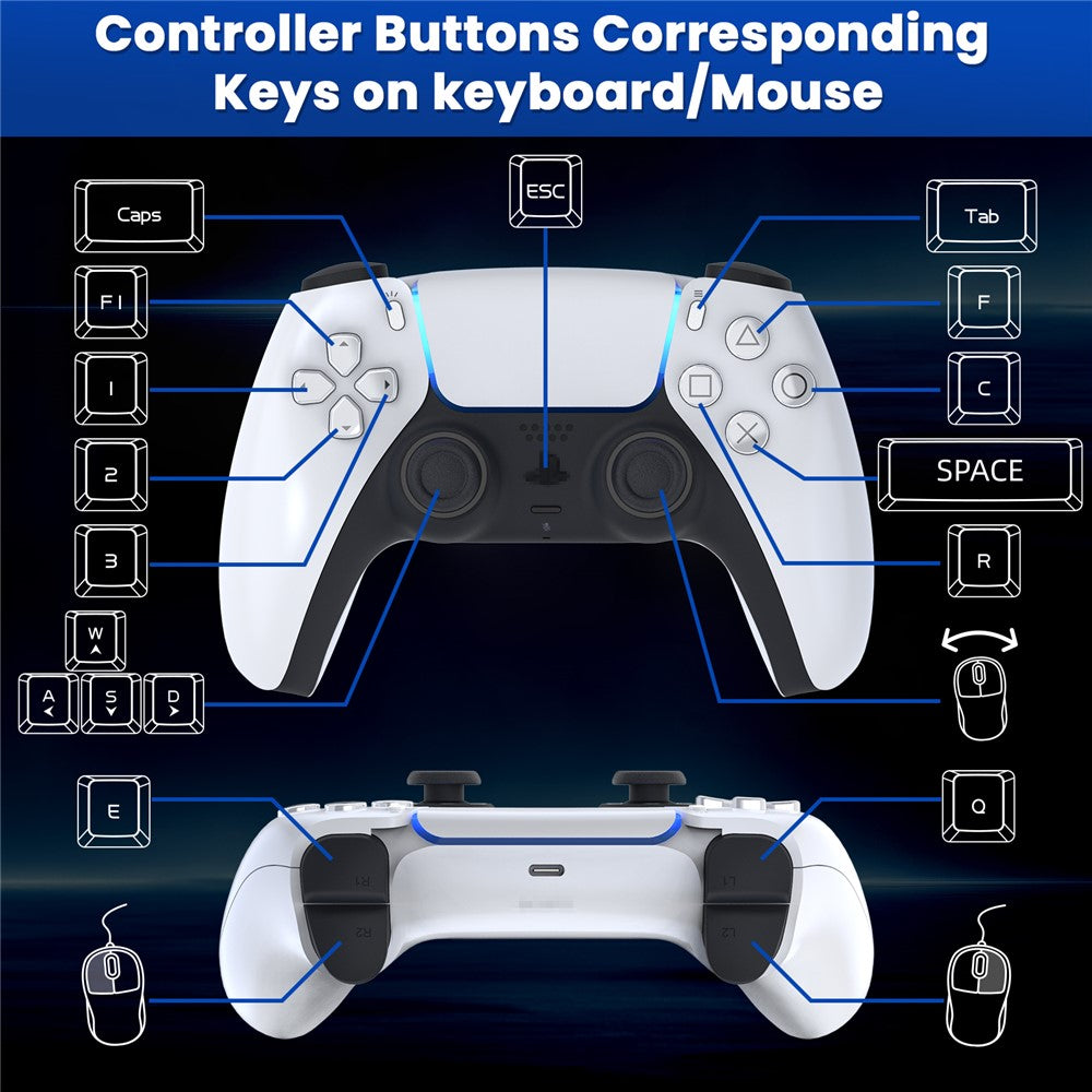 HXSJ P5+V100+A869 Gaming-tastatur-mus-konsol-controlleradapterkonverteringssæt til PS5 / PS4 / PS3 / Xbox One / Xbox 360 / Nintendo Switch