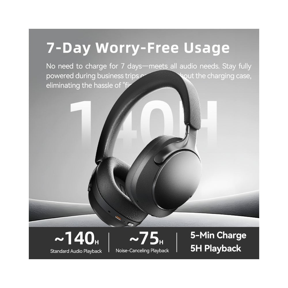 EL-GT5 Wireless Bluetooth-compatible Headphone ANC Noise Cancelling 140H Playtime Headset for Gaming Music