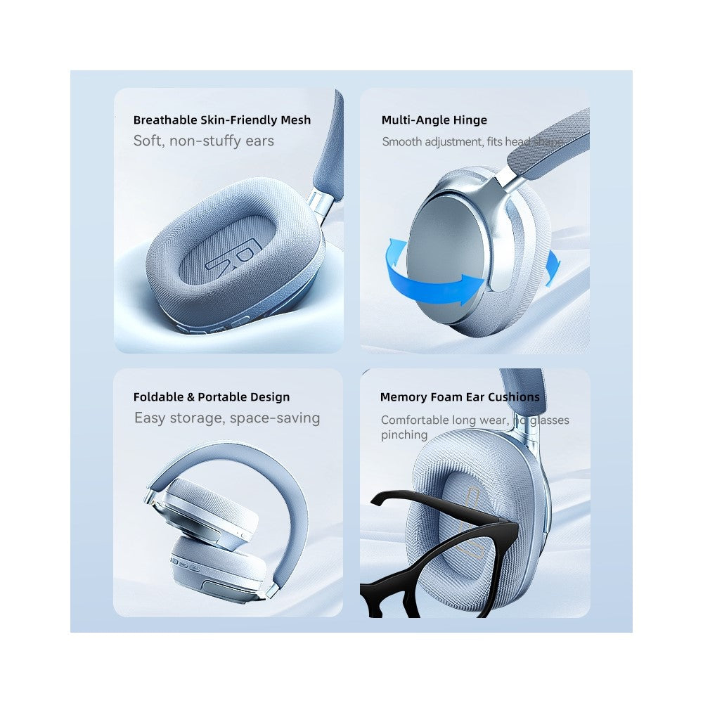 EL-GT5 Wireless Bluetooth-compatible Headphone ANC Noise Cancelling 140H Playtime Headset for Gaming Music