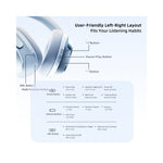 EL-GT5 Wireless Bluetooth-compatible Headphone ANC Noise Cancelling 140H Playtime Headset for Gaming Music