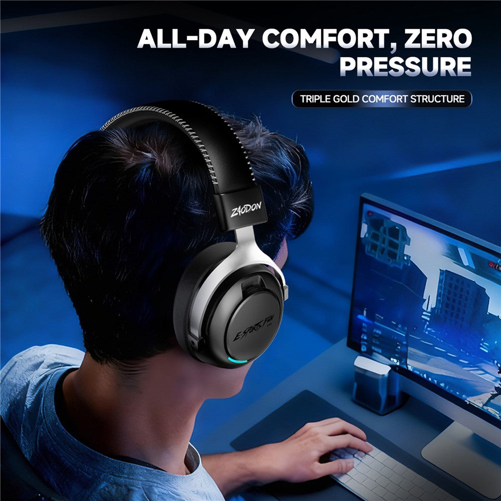 ZAODON LINX Gaming Headset 53mm Drivers 2000mAh 4-Mode Connectivity Bluetooth-compatible 6.0 Over-Ear Headphones