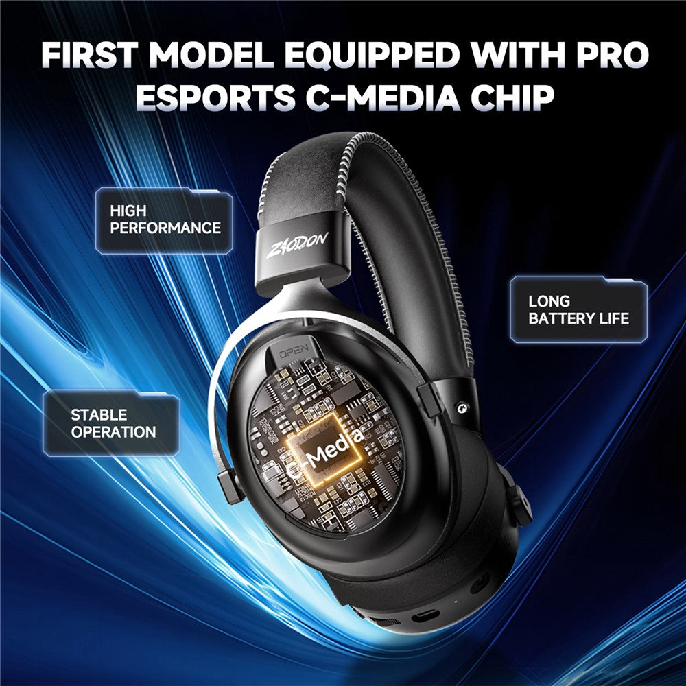 ZAODON LINX Gaming Headset 53mm Drivers 2000mAh 4-Mode Connectivity Bluetooth-compatible 6.0 Over-Ear Headphones