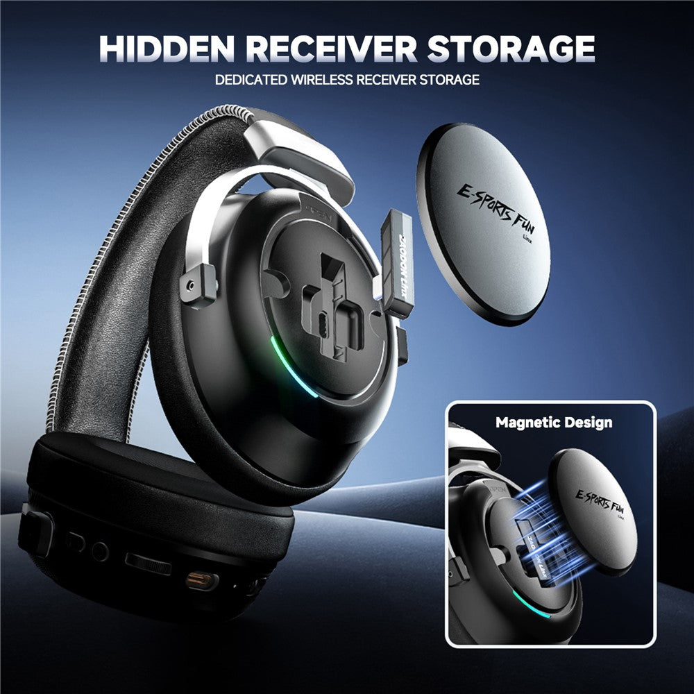 ZAODON LINX Gaming Headset 53mm Drivers 2000mAh 4-Mode Connectivity Bluetooth-compatible 6.0 Over-Ear Headphones