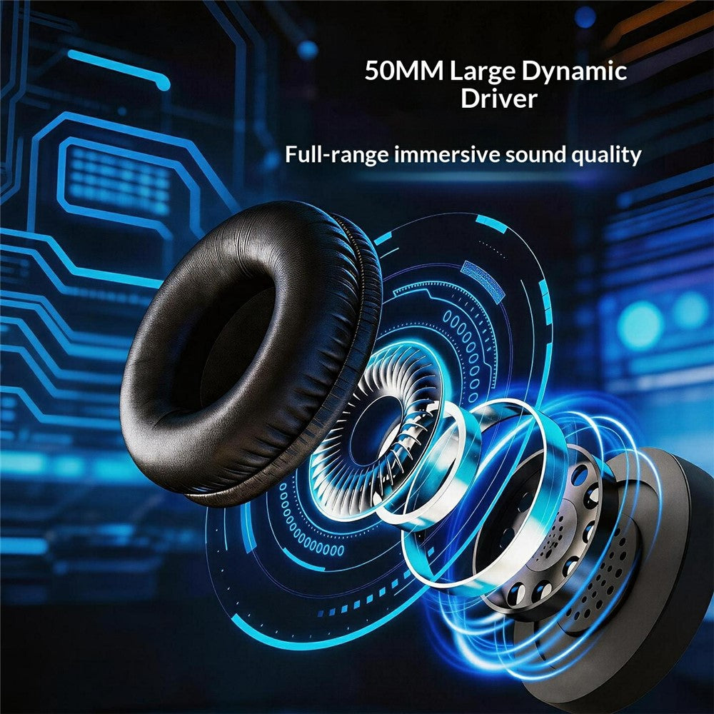 ERAZER HT68 1.8m USB Wired Gaming Headset 50mm Driver RGB Glow Over-Ear Headphone for Gaming (Invested By Lenovo)