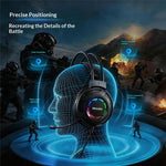 ERAZER HT68 1.8m USB Wired Gaming Headset 50mm Driver RGB Glow Over-Ear Headphone for Gaming (Invested By Lenovo)