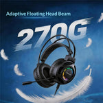ERAZER HT68 1.8m USB Wired Gaming Headset 50mm Driver RGB Glow Over-Ear Headphone for Gaming (Invested By Lenovo)