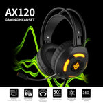 AJAZZ AX120 Gaming Headset Over Ear Headphone 3.5mm + USB Plug with Noise-Reduction Mic