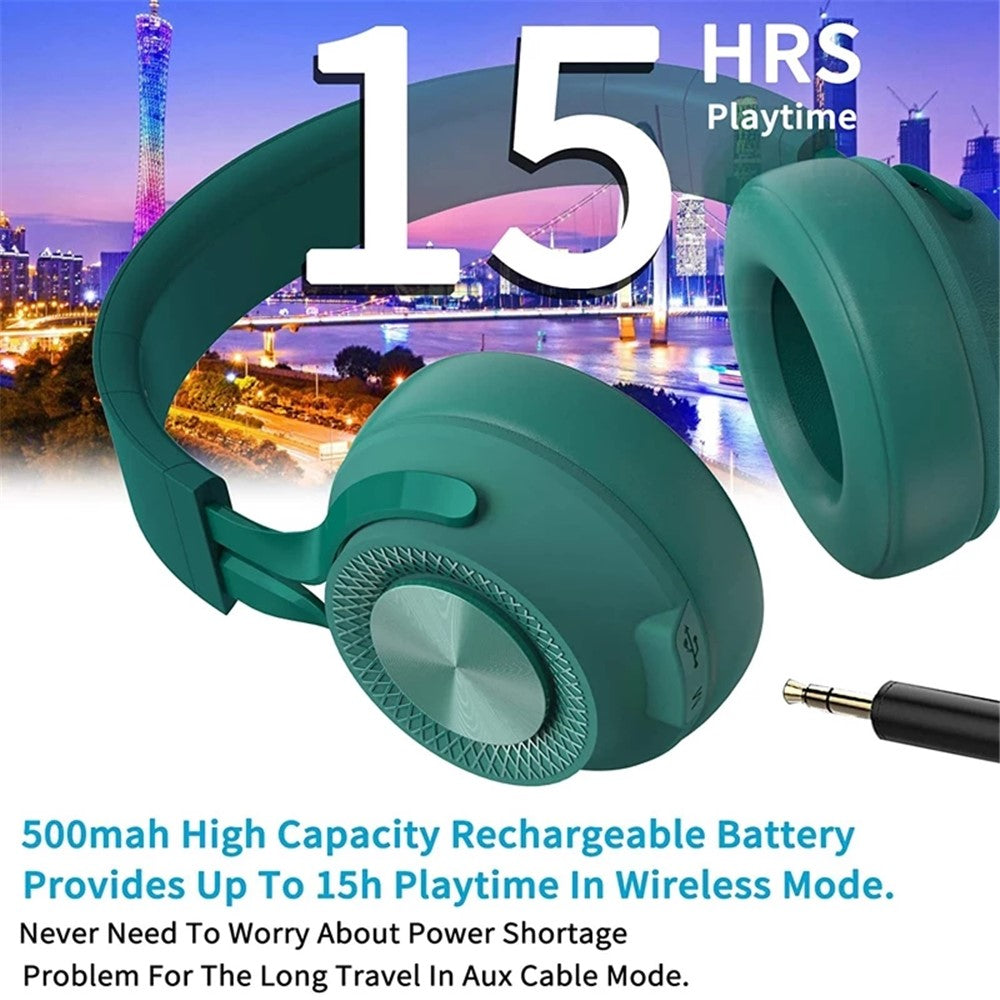 FINGERTIME P1 Foldbar Bluetooth-kompatibel trådløs hovedtelefon Stereo Telefon PC Musik Gaming Headset med indbygget mikrofon (CE-certificeret)