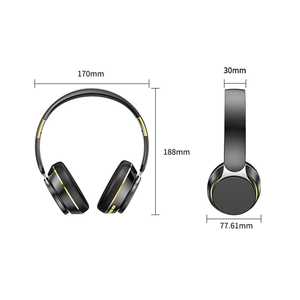 GN-25 Bass Over-head Headphone Stereo Headset Bluetooth-compatible Earphone with 40mm Vibrating Diaphragm and 3.5mm Audio Jack