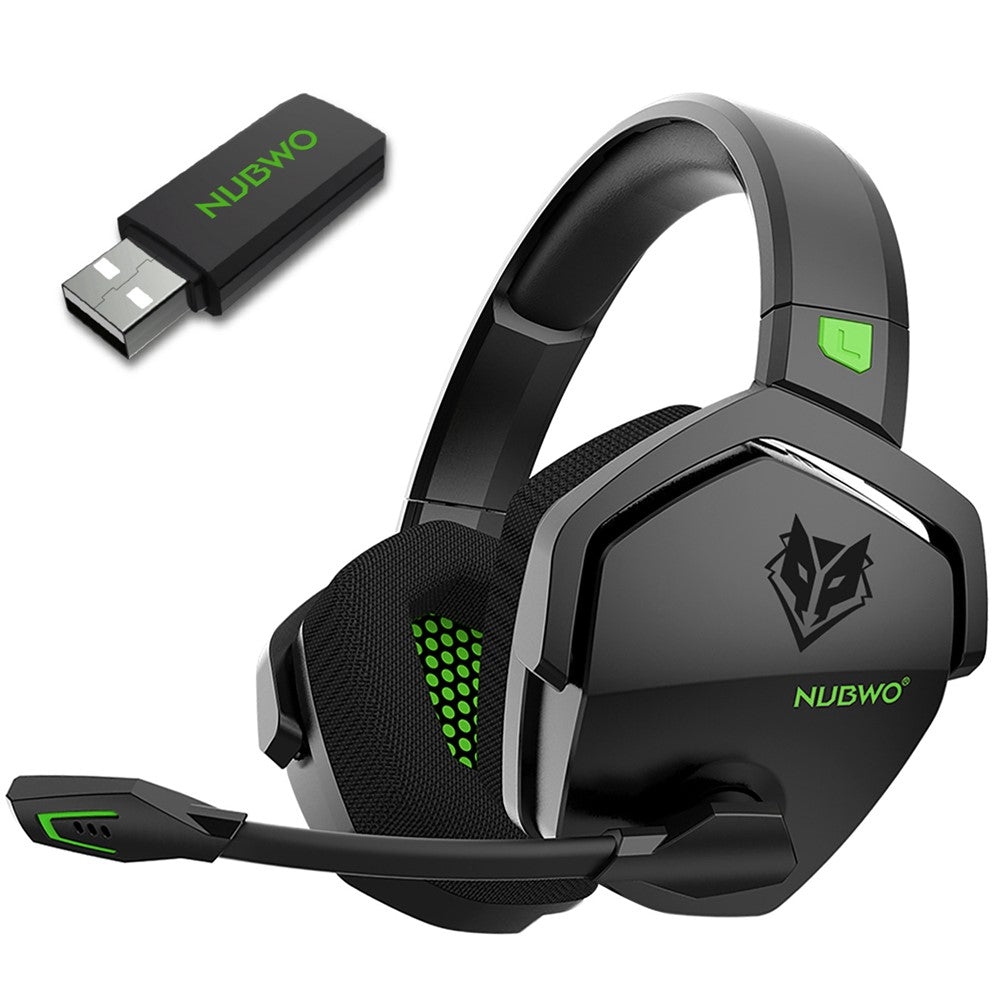 NUBWO G06 Trådløst Gaming Headset med Støjreducerende Mikrofon 2.4G Bluetooth-kompatible Høretelefoner Stereo Hovedtelefoner Kompatible med PC, Laptops, PS4, PS5, Nintendo Switch