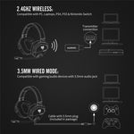 NUBWO G06 Trådløst Gaming Headset med Støjreducerende Mikrofon 2.4G Bluetooth-kompatible Høretelefoner Stereo Hovedtelefoner Kompatible med PC, Laptops, PS4, PS5, Nintendo Switch