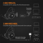 NUBWO G07 2.4G Gaming Headset Wireless Headphone with Noise Reduction Mic Stereo Cordless Earphone for PC, Laptops, PS4, PS5, Nintendo Switch