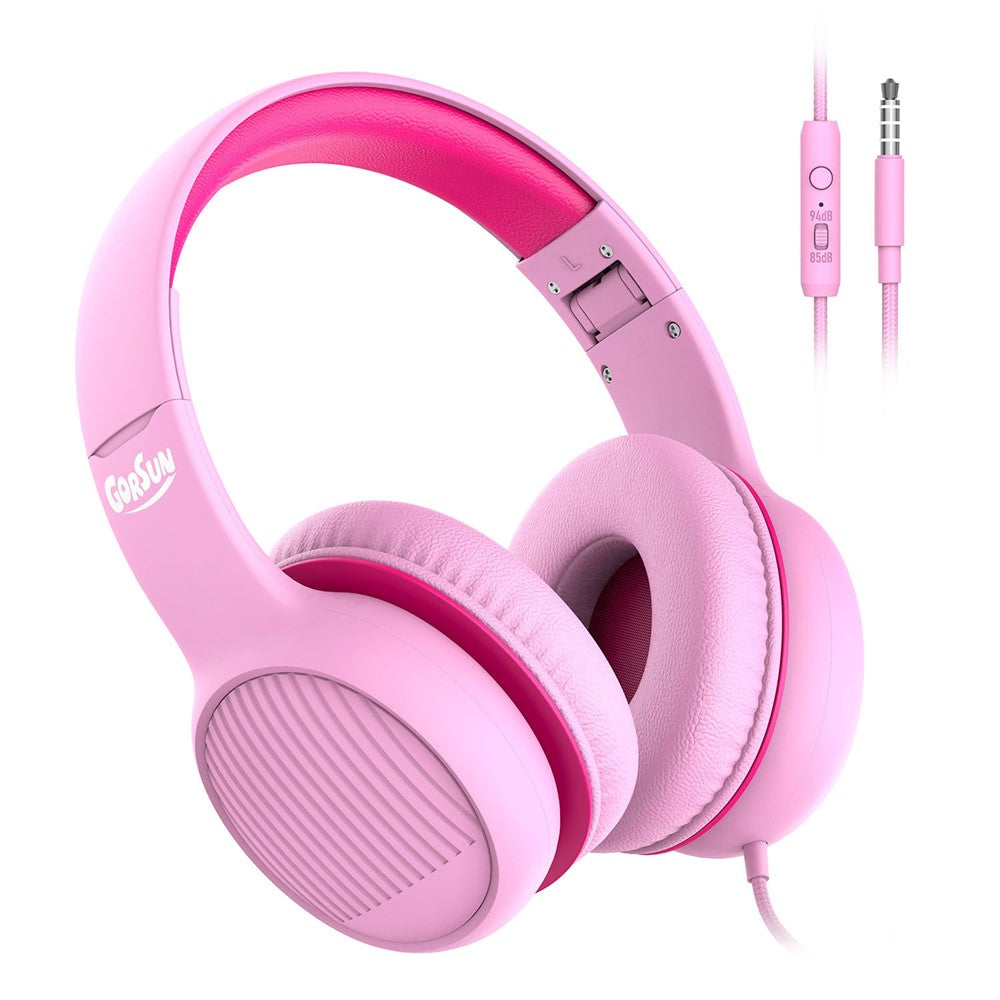 GORSUN A66 3.5mm Wired Earphones 85 / 94dB Volume Limit Over-ear Headset Children Foldable Headphone