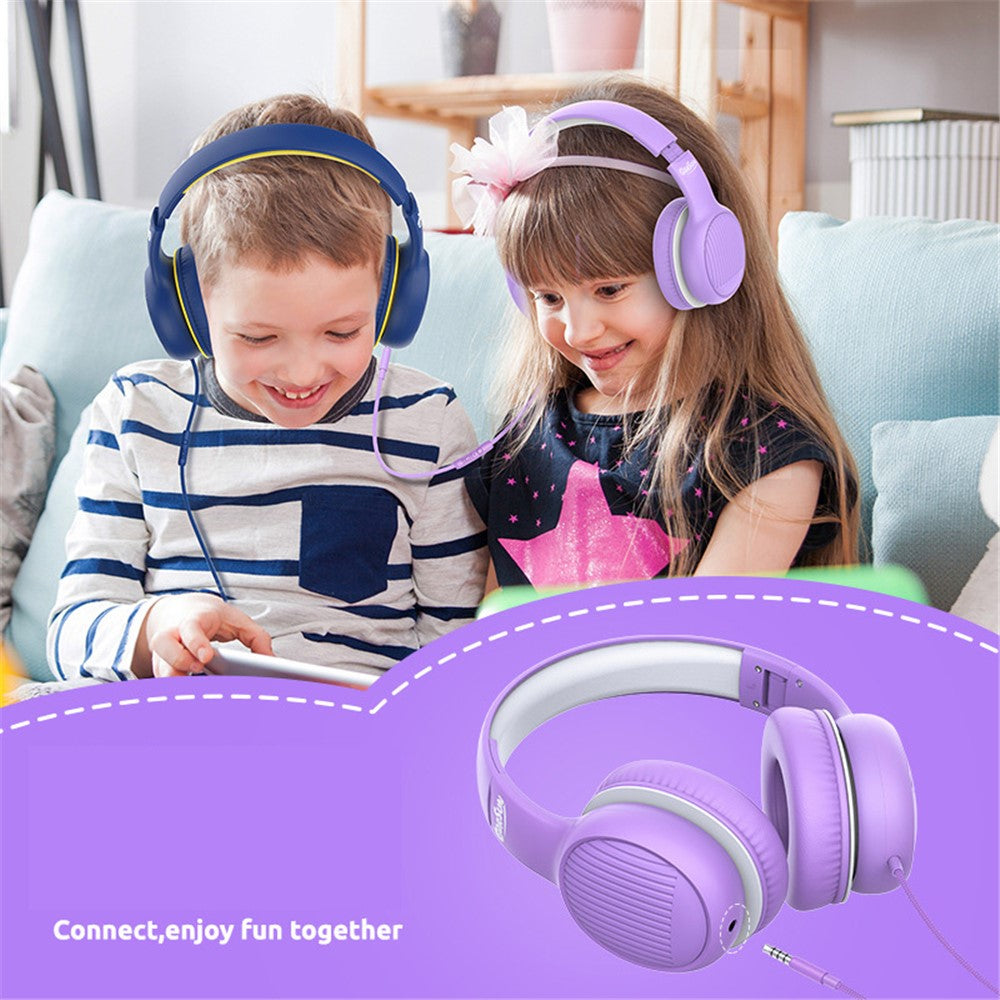 GORSUN A66 3.5mm Wired Earphones 85 / 94dB Volume Limit Over-ear Headset Children Foldable Headphone
