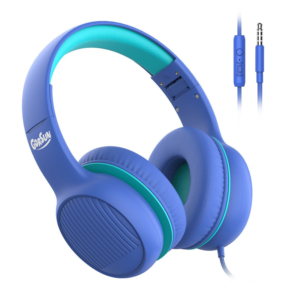GORSUN A66 3.5mm Wired Earphones 85 / 94dB Volume Limit Over-ear Headset Children Foldable Headphone