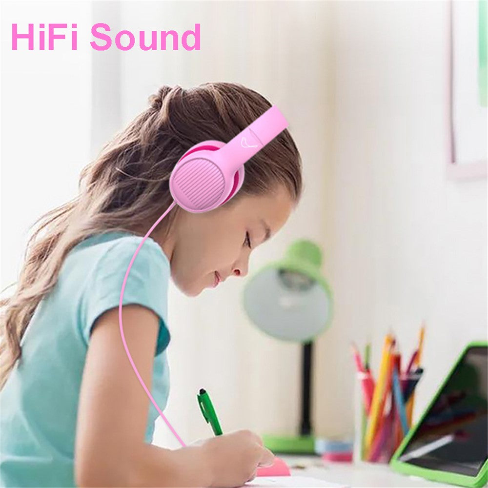 GORSUN GS-E66V Kids 3.5mm Wired Headphone with Detachable Cat Ears Decor Foldable Children Headset