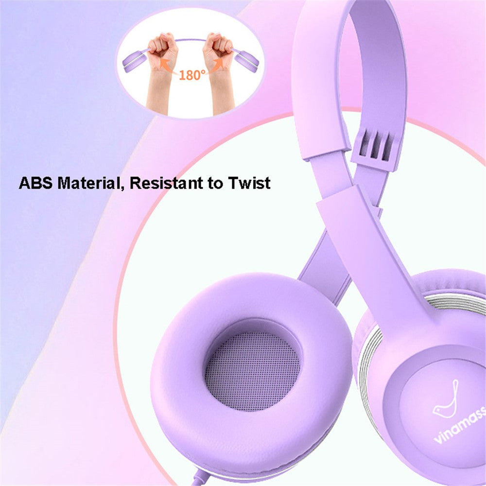 VINAMASS A63 Kablet Børnehovedtelefon Udtrækkeligt Hovedbånd HiFi Musik 85db Børneheadset