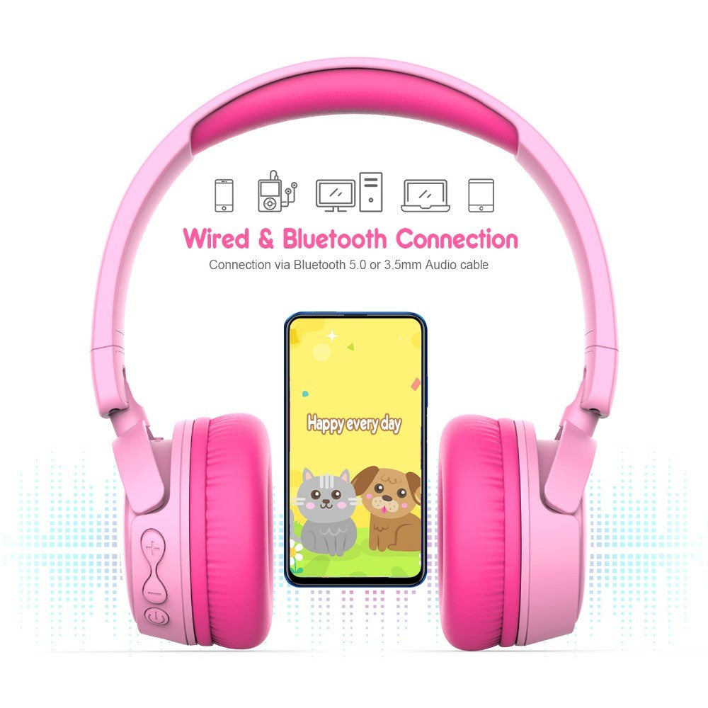 GORSUN GS-E62 Ear-Cover Children Bluetooth-compatible Headset Folding Headphones Wireless Earphones for Mobile Phone Tablet PC