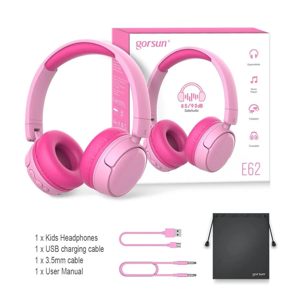 GORSUN GS-E62 Ear-Cover Children Bluetooth-compatible Headset Folding Headphones Wireless Earphones for Mobile Phone Tablet PC