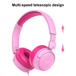 GORSUN GS-E62V Cat Ear Decor Folding Children Headphone Wired HiFi Earphone Over-ear Kid Headset