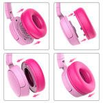 GORSUN GS-E62V Cat Ear Decor Folding Children Headphone Wired HiFi Earphone Over-ear Kid Headset