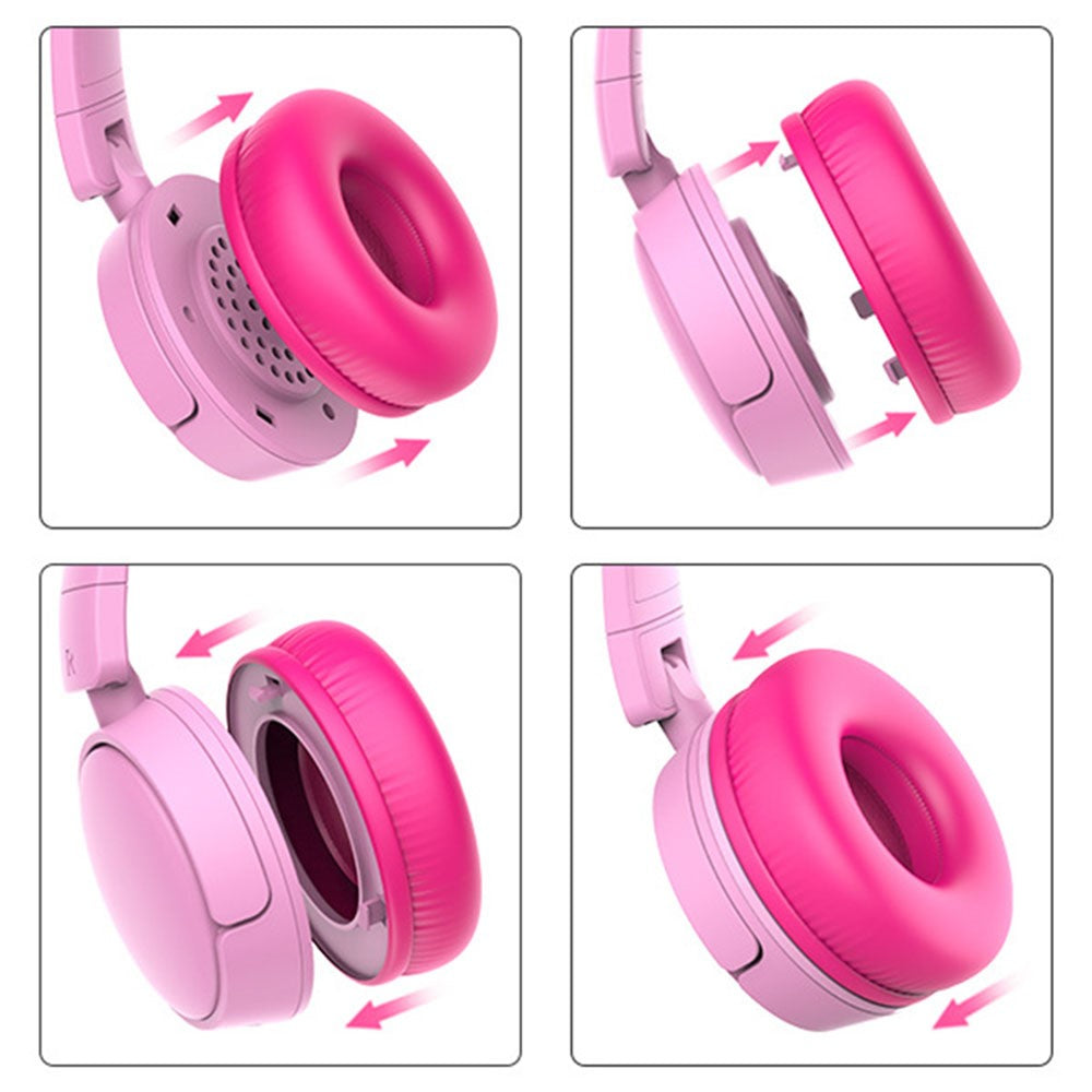 GORSUN GS-E62V Cat Ear Decor Folding Children Headphone Wired HiFi Earphone Over-ear Kid Headset