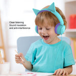 GORSUN GS-E62V Cat Ear Decor Folding Children Headphone Wired HiFi Earphone Over-ear Kid Headset