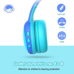 GORSUN GS-E61 Kids Over-ear Bluetooth-compatible Headphone Foldable Earphone Children Music 3.5mm AUX Headset with Detachable Cat Ears Decor