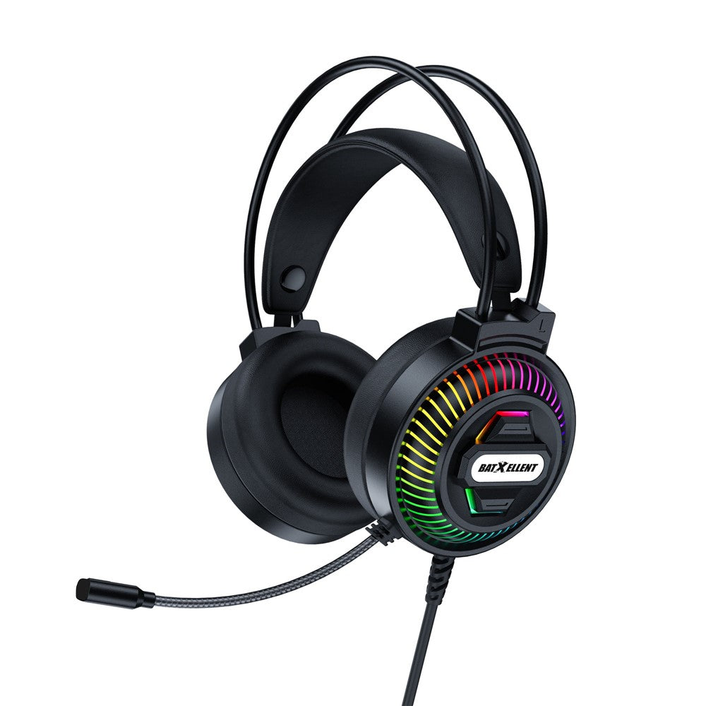 BATXELLENT H46 RGB-belysning Kabelforbundne hovedtelefoner Gaming Headset med Mikrofon