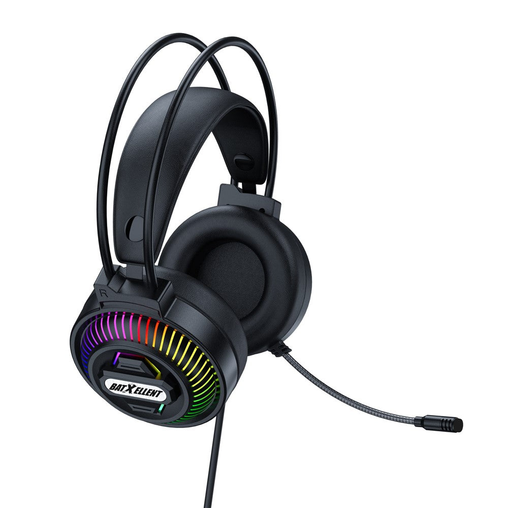 BATXELLENT H46 RGB-belysning Kabelforbundne hovedtelefoner Gaming Headset med Mikrofon