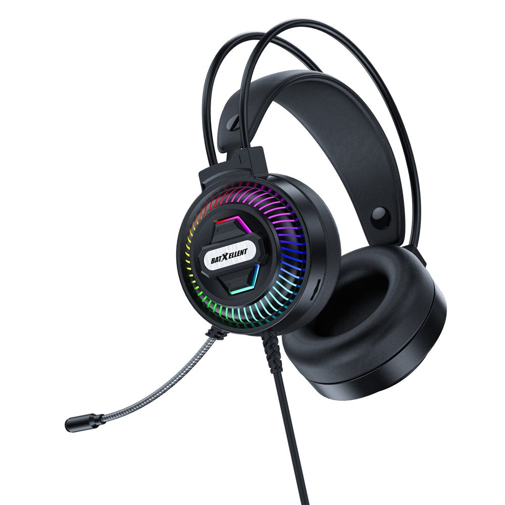 BATXELLENT H46 RGB-belysning Kabelforbundne hovedtelefoner Gaming Headset med Mikrofon