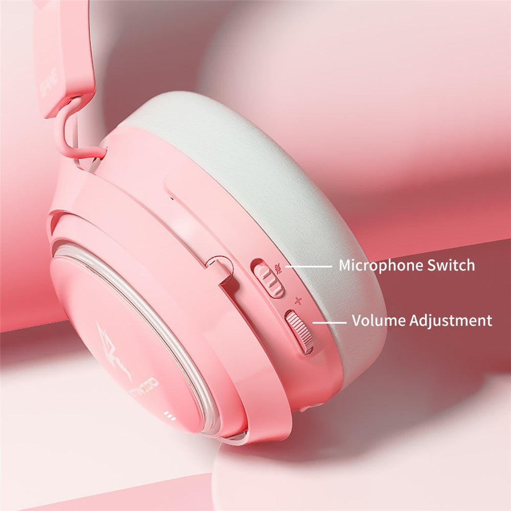 SOMIC GS510 2.4G Trådløst Over-Ear E-sports Headset Søde Katteører RGB LED Lys Musik Gaming Live Headset