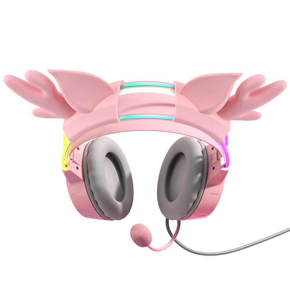 ONIKUMA X15 Pro Wired Gaming Headphones with RGB Light Antlers Design Stereo Surround Headset for Computer PC Gamer