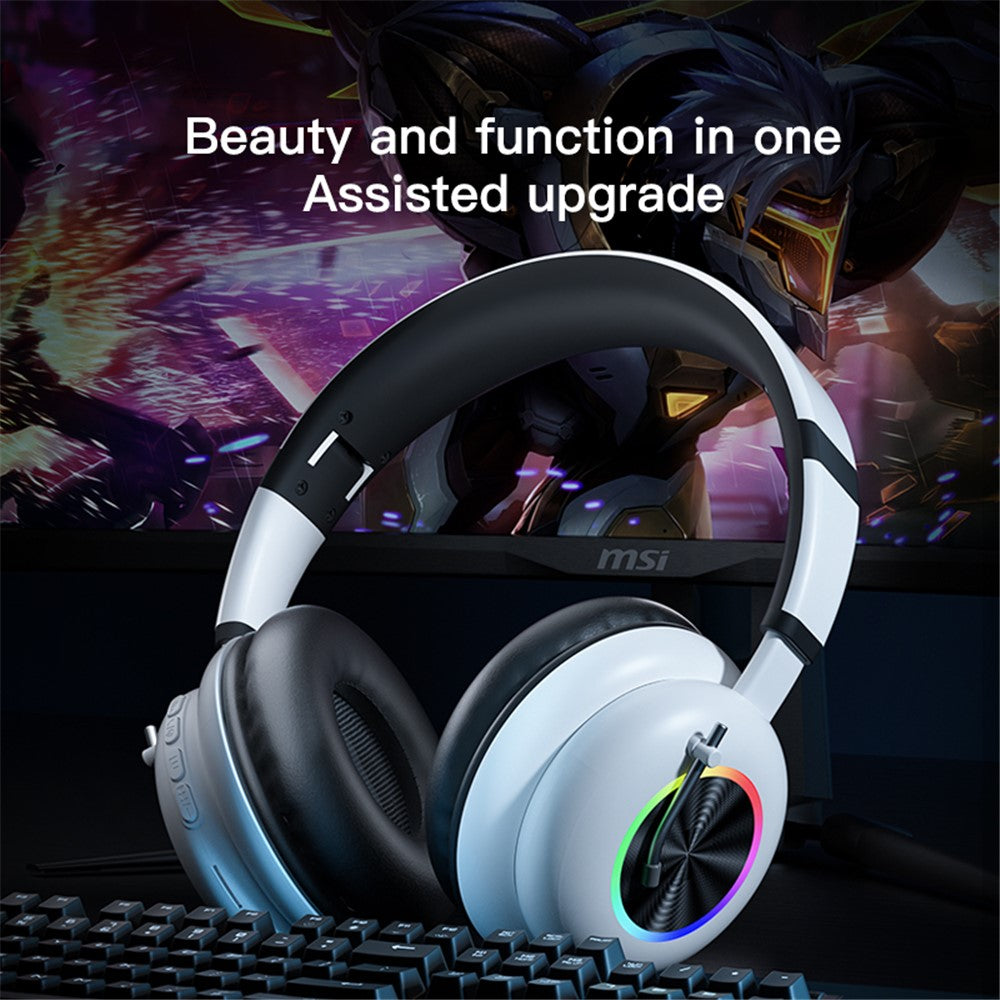 KE-29 Over-ear Trådløst Bluetooth-kompatibelt Headset RGB Lys Gaming Musik Hovedtelefon med Mikrofon