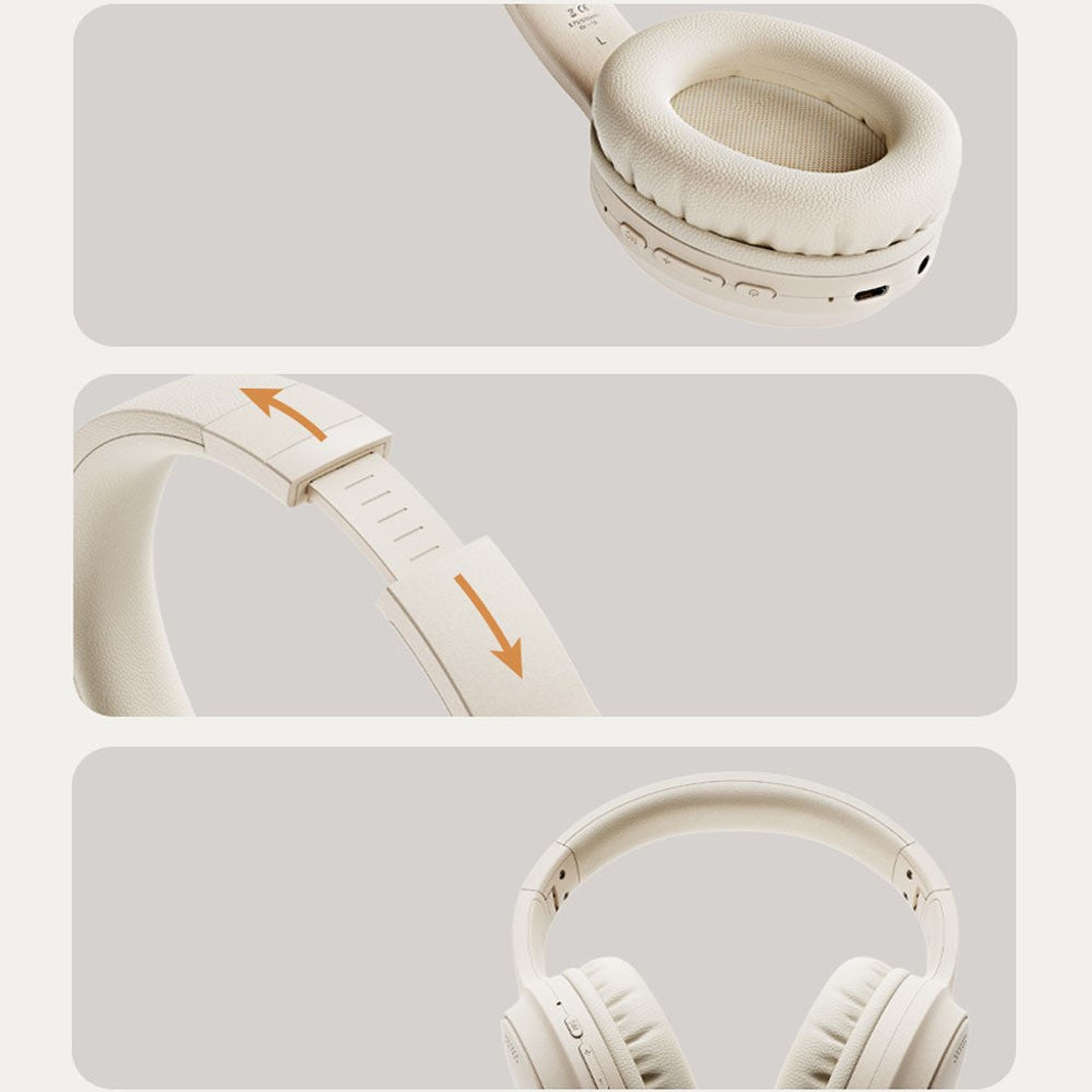 BT037 Bluetooth-compatible Noise Cancelling Headphones Over Ear ANC Wireless Deep Bass Headset