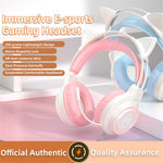 G35 Detachable Cat Ears PC Gaming Headset Wired Over-ear Headphones with Mic