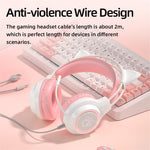 G35 Detachable Cat Ears PC Gaming Headset Wired Over-ear Headphones with Mic