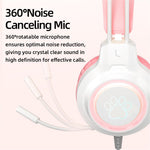 G35 Detachable Cat Ears PC Gaming Headset Wired Over-ear Headphones with Mic