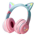 BT612 Hovedtelefoner med Katteører Gradient Bluetooth-kompatibelt Gaming Headset med RGB Lys