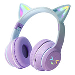 BT612 Hovedtelefoner med Katteører Gradient Bluetooth-kompatibelt Gaming Headset med RGB Lys