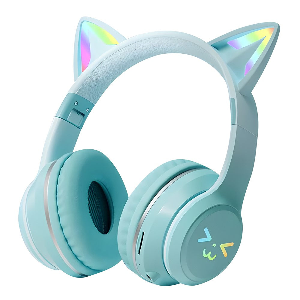 BT612 Hovedtelefoner med Katteører Gradient Bluetooth-kompatibelt Gaming Headset med RGB Lys