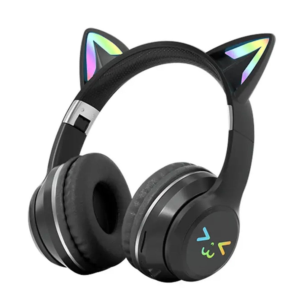 BT612 Hovedtelefoner med Katteører Gradient Bluetooth-kompatibelt Gaming Headset med RGB Lys