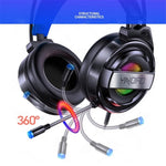 YINDIAO Q3 LED-belyst Gaming Headset E-sport USB + Dobbelt 3,5 mm AUX Kablede Hovedtelefoner